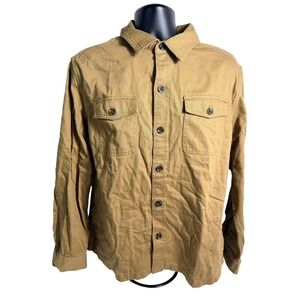 Goodfellow & Co Shirt Mens Large Brown Twill Long Sleeve Button Front Casual